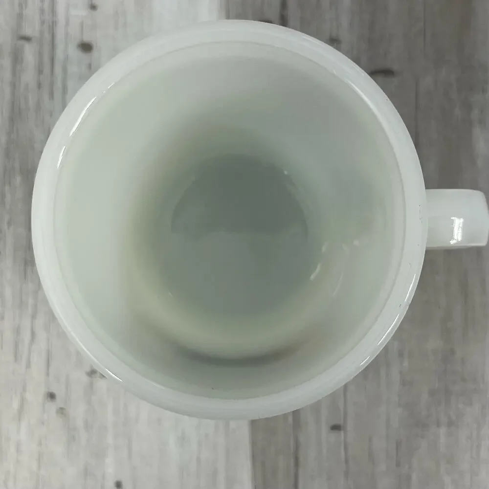 Vintage Avon Milk Glass Shaving Mug 8oz Cup with Train Locomotive Graphic